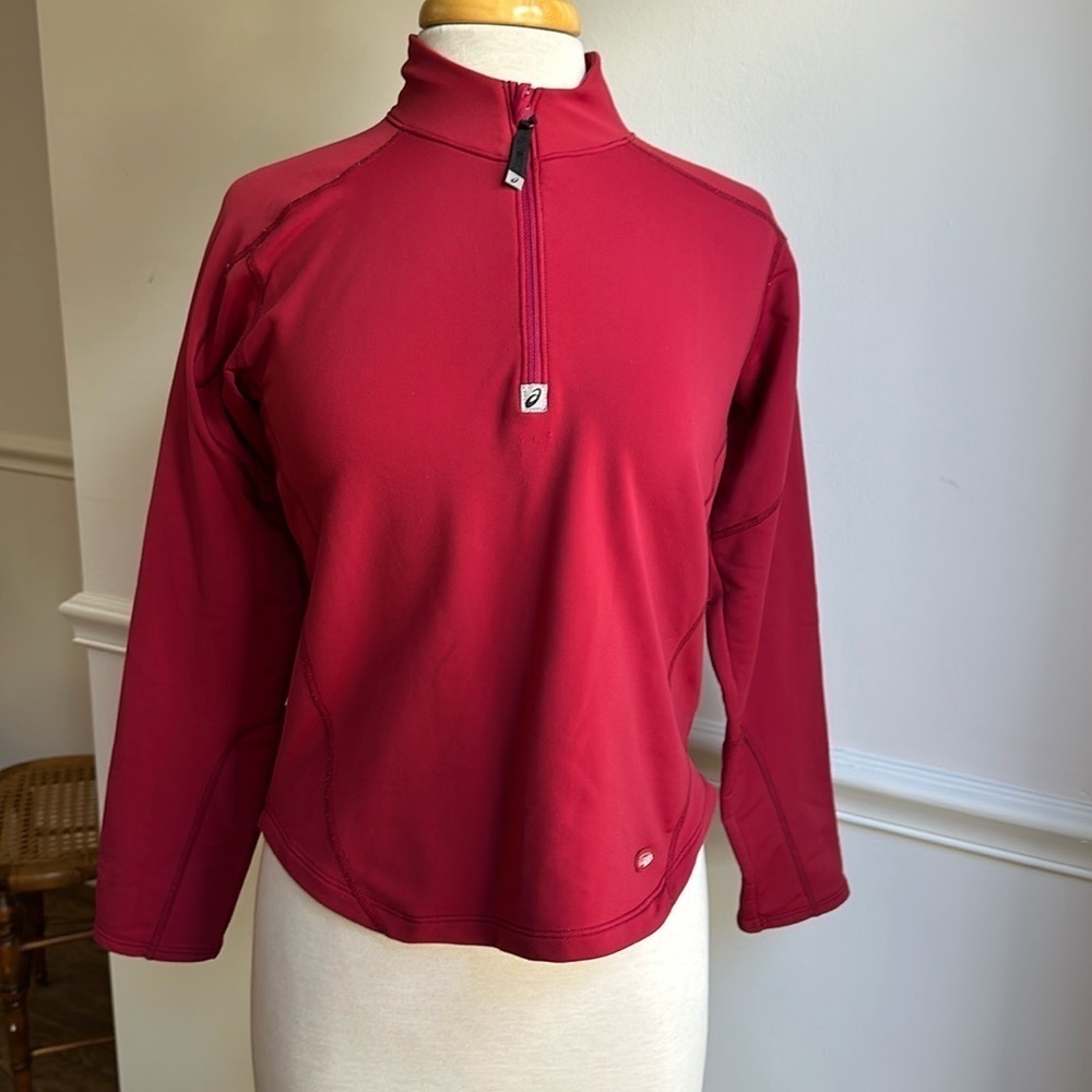 ASICS Duo Tech Red Women's 1/4 Zip Small EUC